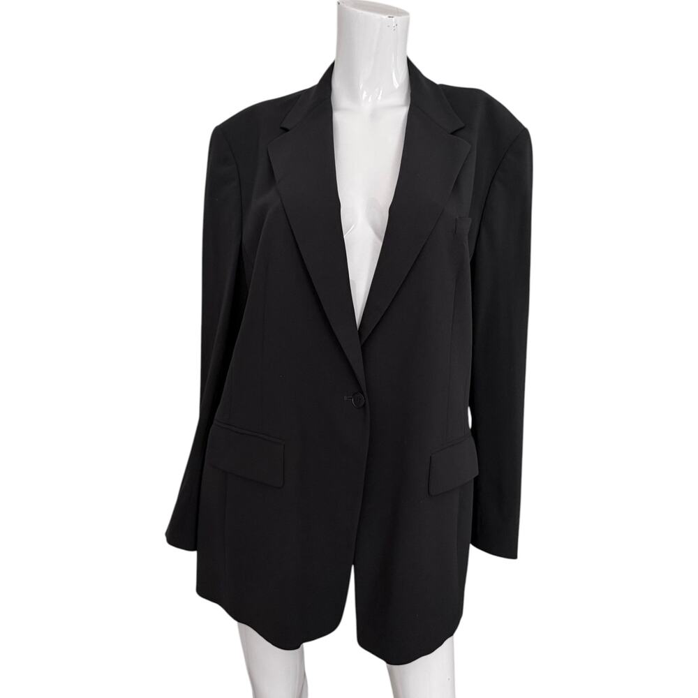 Donna Karan Black Label Wool Longline Blazer Jacket US 14 Italy Quiet Luxury